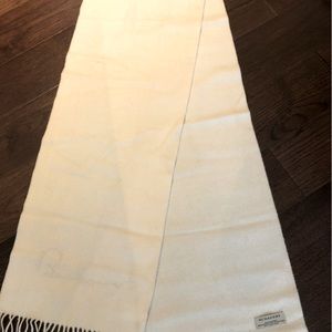 Burberry Ivory Cashmere Scarf 70”